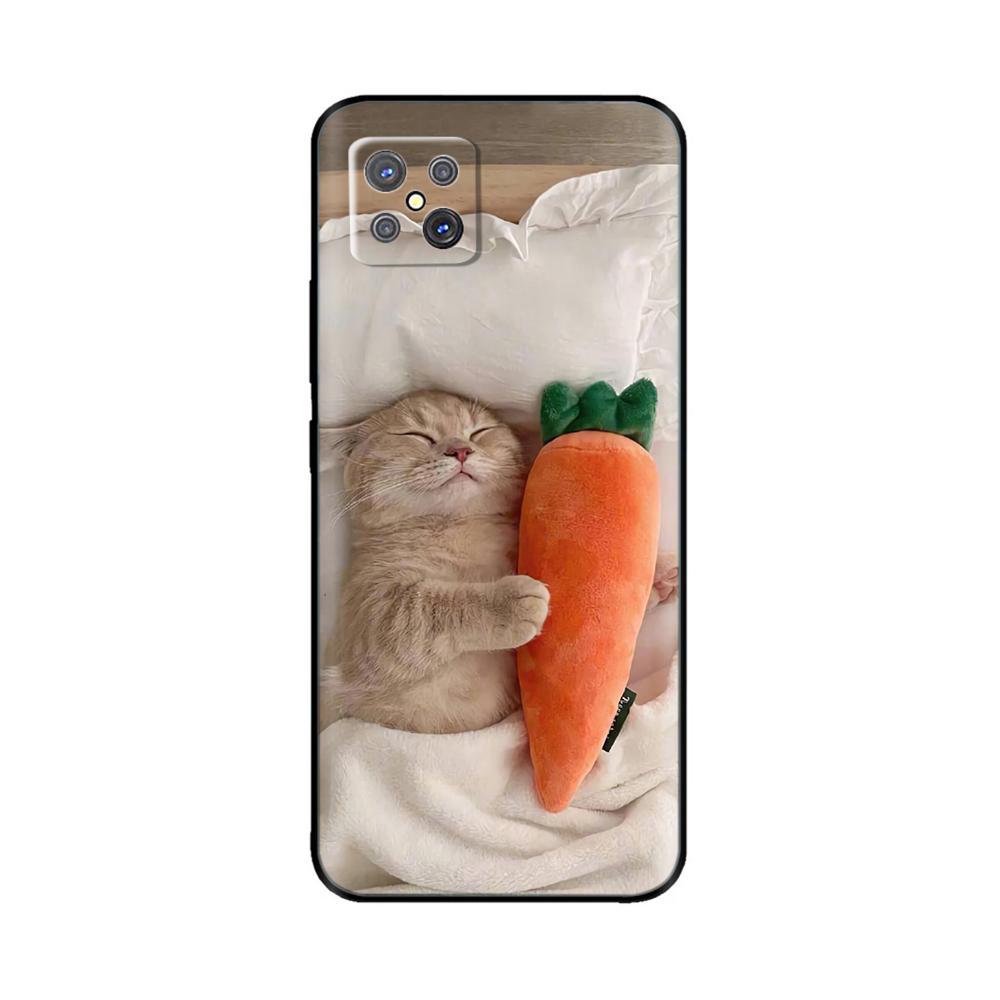 For Oppo Reno4 Z 5G Case Cute Cartoon Painted Black Silicone Soft TPU Back Cover For OPPO A92S Phone Back Bumper Shell Bag Coque