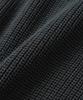 KNITTED Cotton Henley Neck Waffle Knit Charcoal