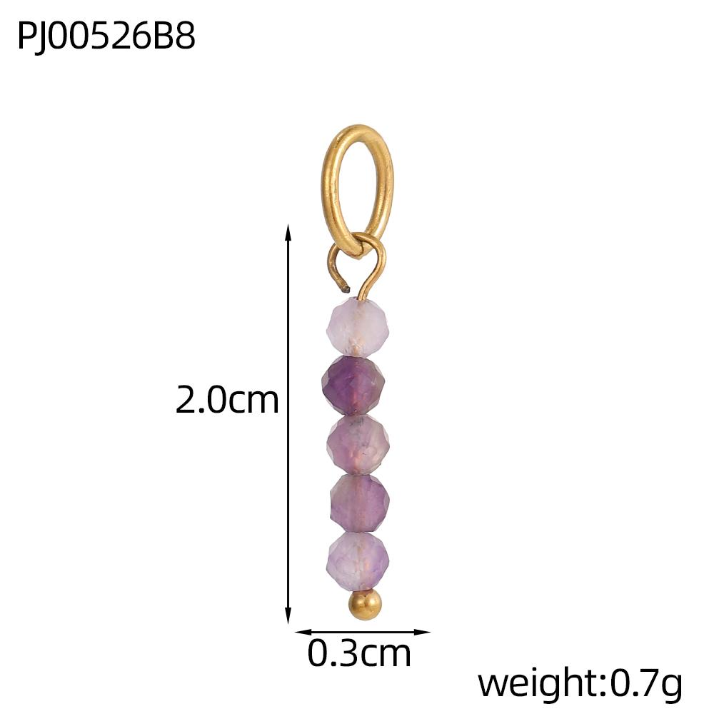 CARLIDANA2PCS Hot Sale Heart Colored Natural Stone Accessories Non Tarnish DIY Jewelry Plated Gold Stainless Steel Charm Pendant