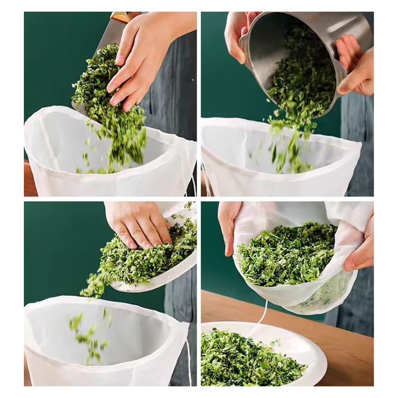 Colander Reusable Yogurt Tea Cheese Brew Food Fabric Home Nylon Soy Milk Wine Nut Cloth Brewing Mesh Filter Bag Water Strainer