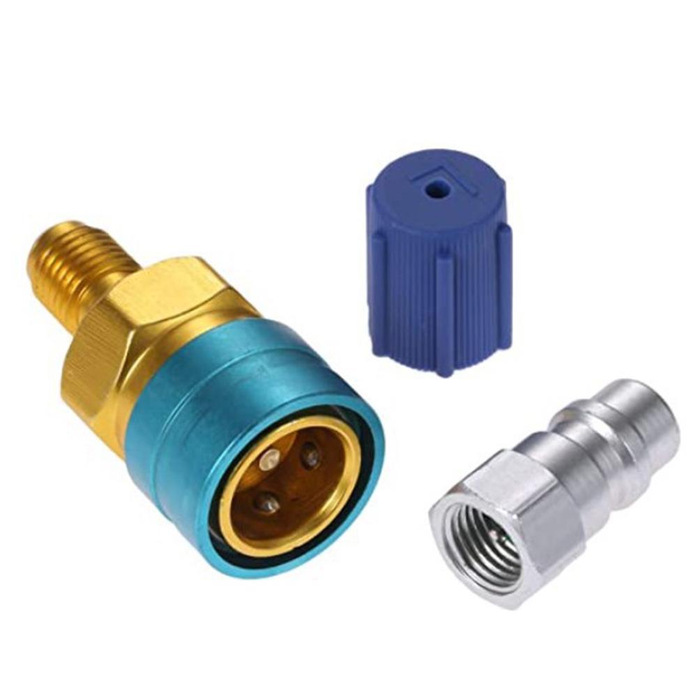 2Pcs R1234YF High/Low Side Quick Couplers Adapter Kit, R1234YF To R134A Conversion Connectors, for A/C Refrigerant Charging Hose