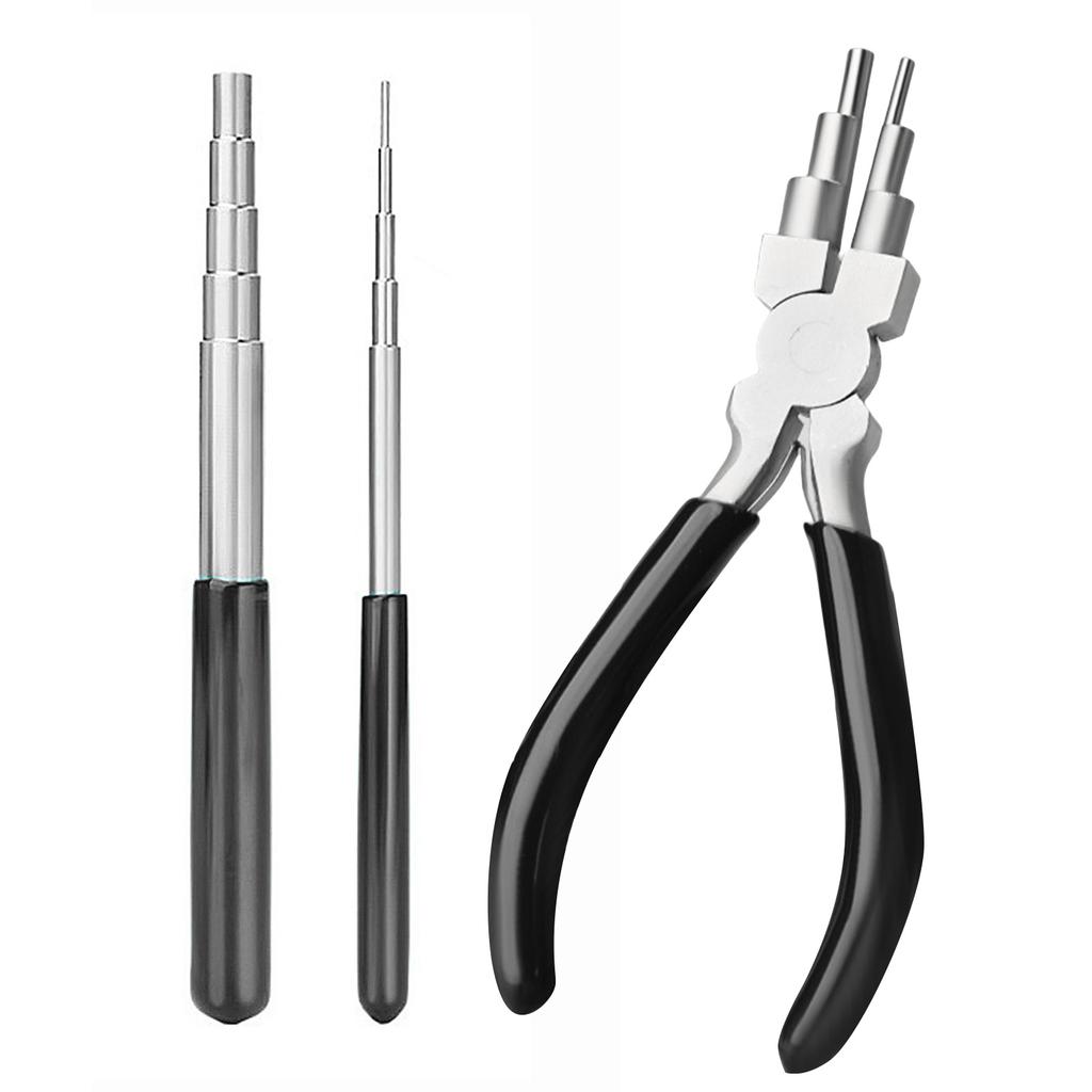 3 sztuki Profesjonalne szczypce jubilerskie Wielofunkcyjne narzędzie do zwijania drutu do tworzenia bransoletek i naszyjników Solidny 6-stopniowy pręt drutowy