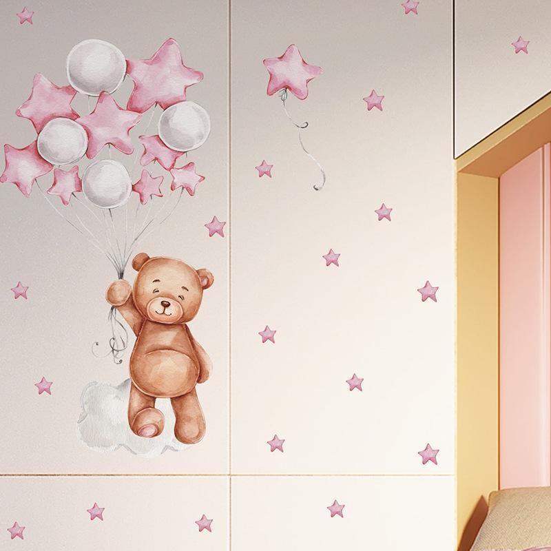 Cartoon Star Bear Moon Cloud Decoration Wall Decal Home Decoration Wall Decal Self Adhesive