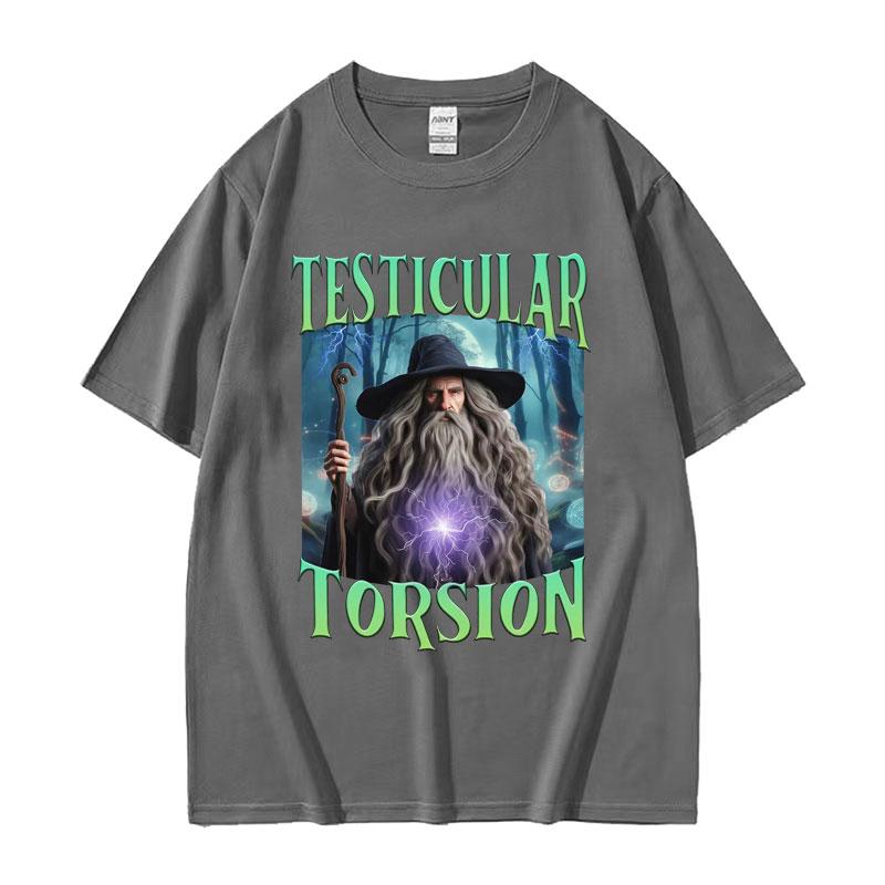 Shadow Wizard Funny T Shirt Testicular Torsion Meme Graphic Tee Shirt Men Women Retro Gothic Oversized Short Sleeve Tshirt Tops