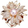 Brooch Pin Flower Twist Shape Sparkling Rhinestones Imitation Pearls Decor Scarf Buckle Sweaters Collars Hats Bags Coats Scarves Accessory