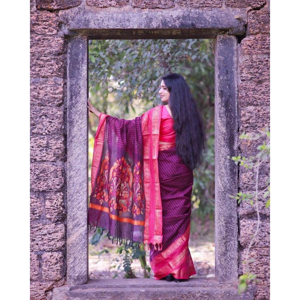 Premium Soft Lichi Silk Jacquard Saree
