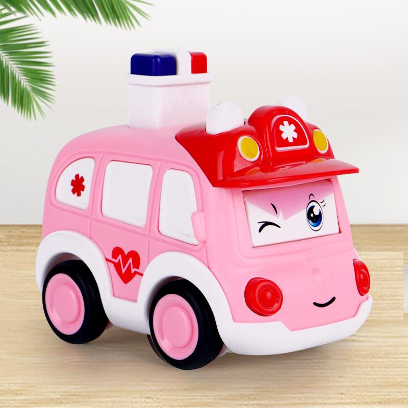 Plastic Pressing Police Car Toy For Kids With Push Drive And Visual Development