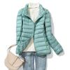 Neue Damen nahtlose integrierte Daunenjacke Winter Outdoor Stehkragen dünn große Größe kurze Jacke Kleidung