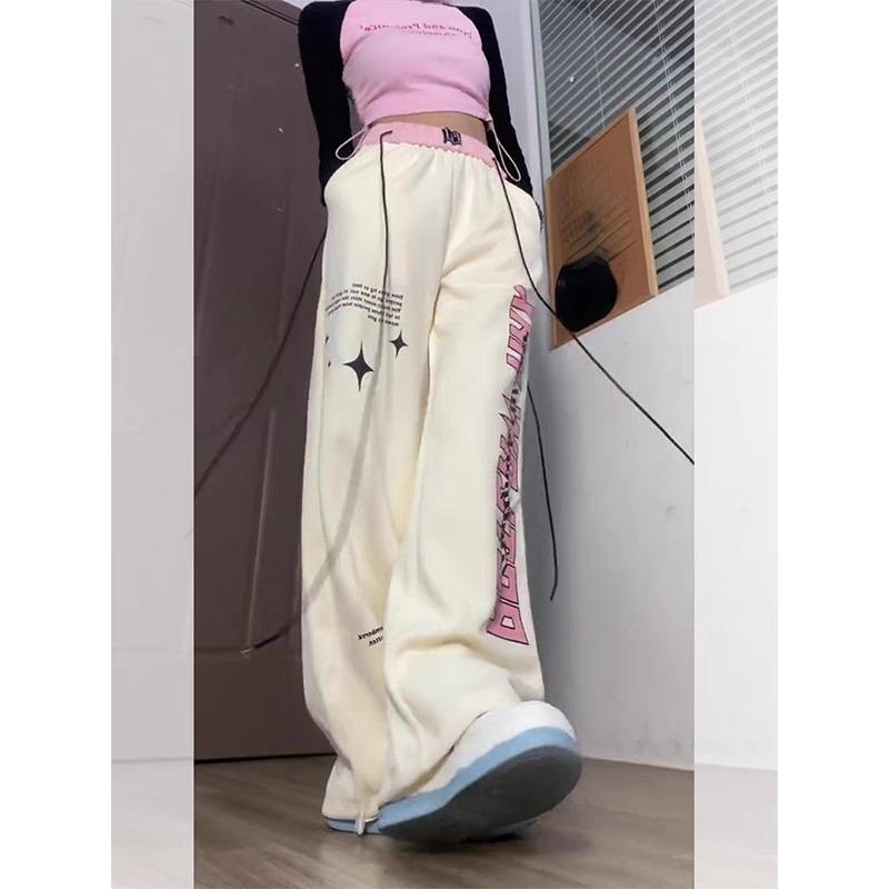 Женские абрикосовые спортивные штаны с графическим принтом Y2k — фото 6