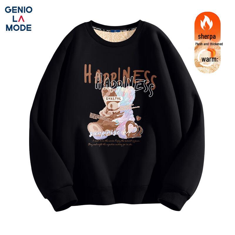 

GENIOLAMODE Men s Fleece Lined Printed Sweatshirt 3XL