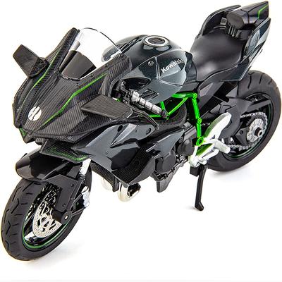 1:Kawasaki Ninja H2R Motorradmodell im Maßstab 12, Druckguss-Modellmotorrad, Federung und Freilaufrolle, Spielzeugauto, Motorradsammlung, Geschenk