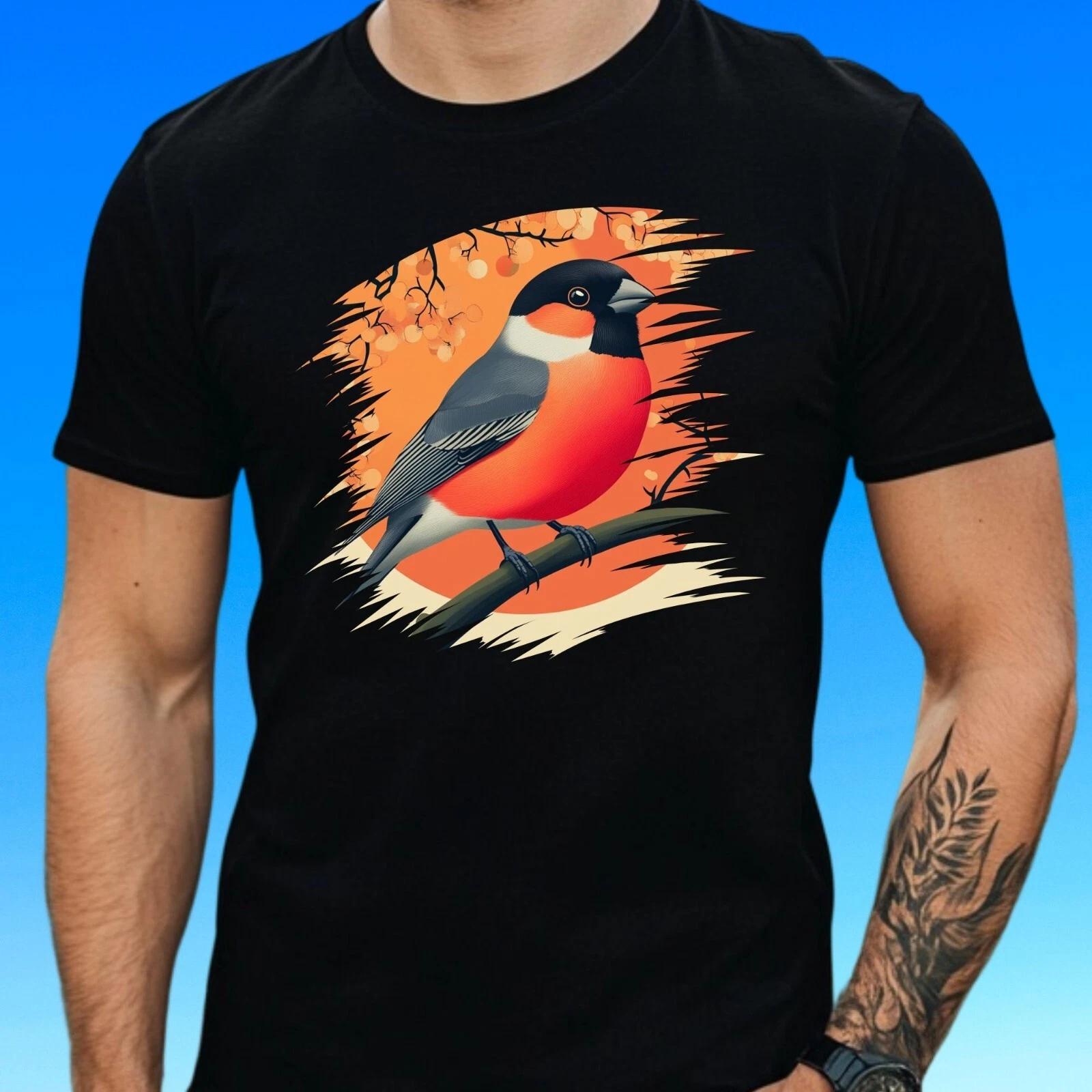 T-Shirt Herren Gimpel Vogel Motiv Baumwolle Größe S bis 5XL XS