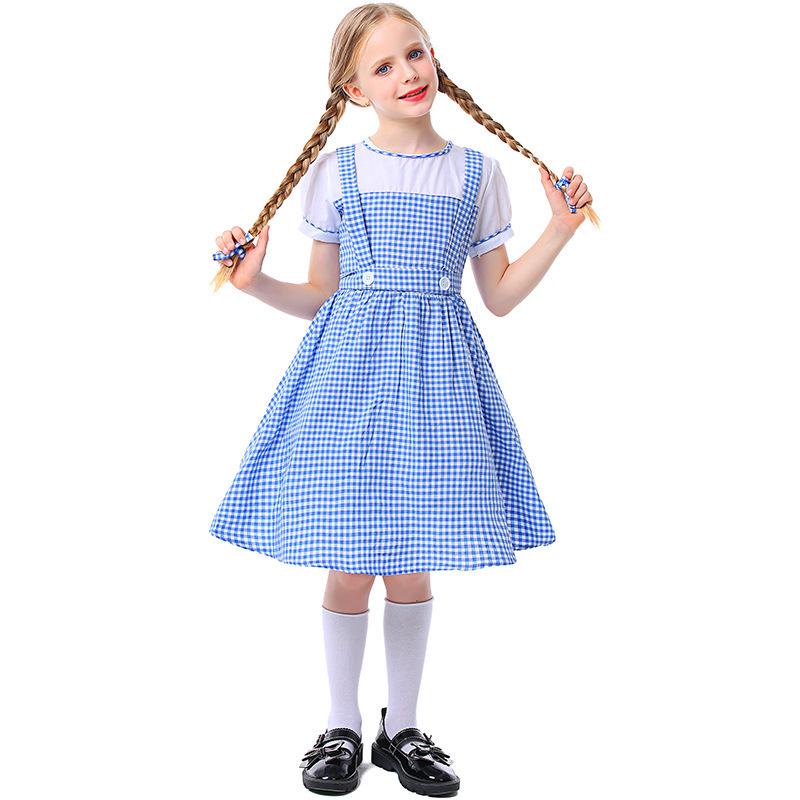

Wizard of Oz Blue Plaid Mini Dress & Headwear - Cute Halloween Costume 140cm синий