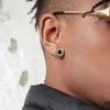 Vnox Black Small Round Acrylic Mens Boys Stud Earrings, Anti Allergy Stainless Steel Piercing Earrings Women Simple Tiny Brincos