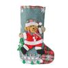 Bright Color Christmas Stocking Soft Christmas Stockings 4 Pcs Burlap Christmas Stockings Set 3d Santa Snowman Elk for Fireplace