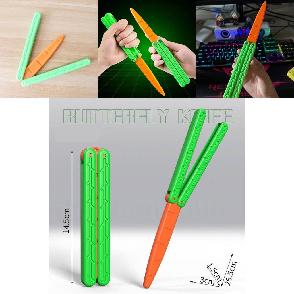 Night Glow Carrot Gravity 3d Creative Extra Large Butterfly Toy For Stress Relief