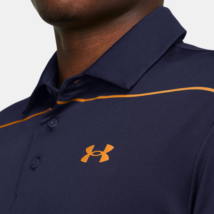 Under Armour UA Playoff Logo Color Block Striped Casual Short Sleeve Polo Shirt Men Polo Shirts Navy-Blue 1378676-421