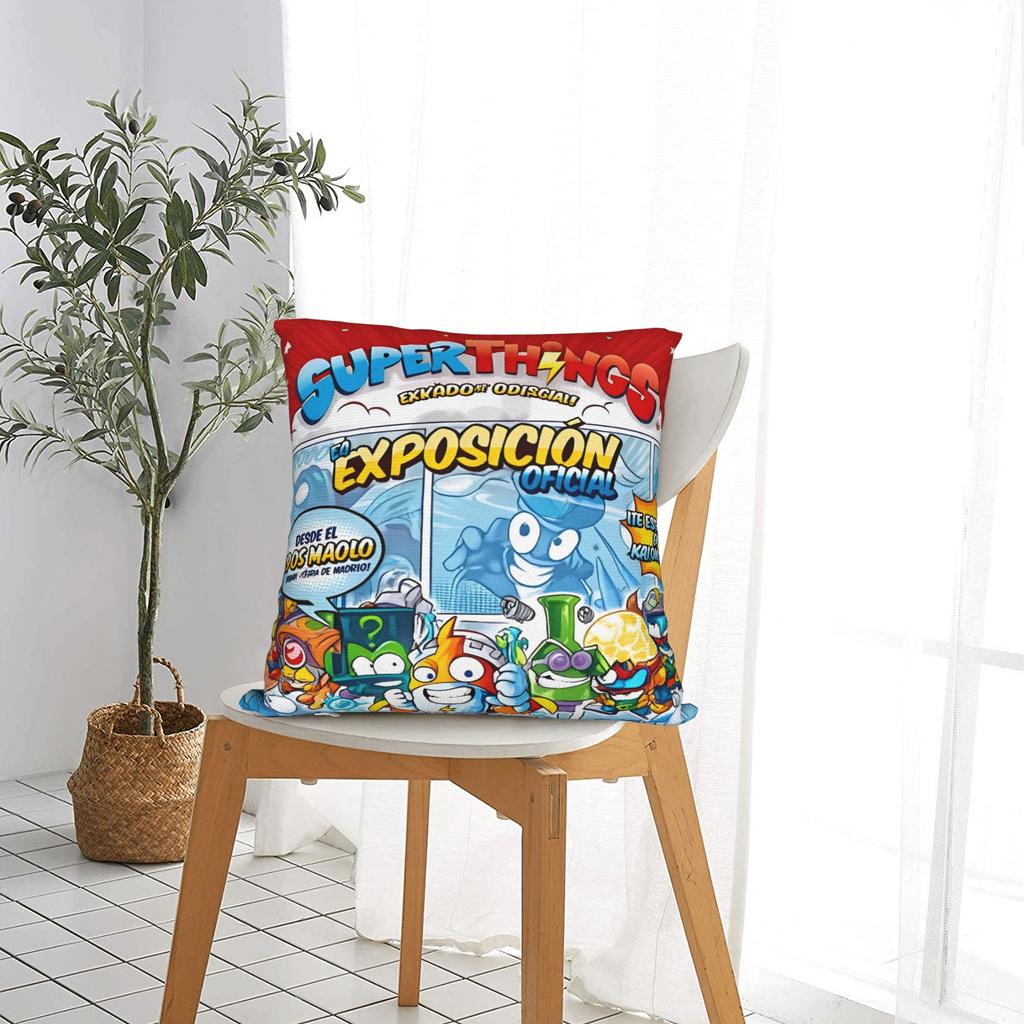 SuperThings Cartoon Square Pillow Case Super Zings Kindergarten Cushion Cover Customized Decorative Pillowcase for Home 18"