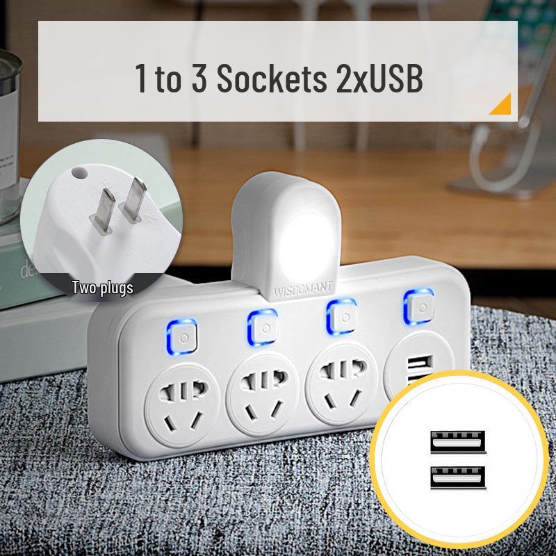 Wireless Multifunctional 2-Pin Plug Strip & Adapter