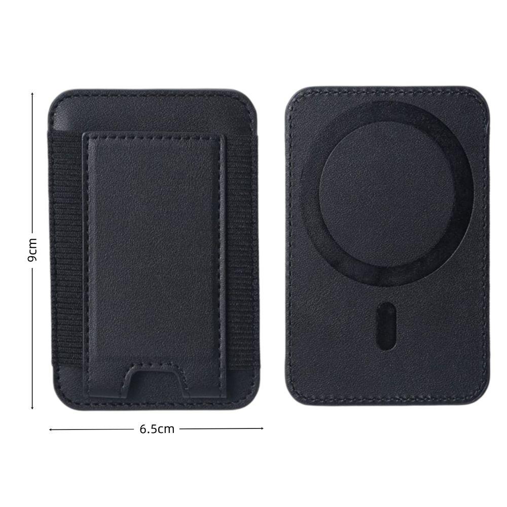 Magnetic Card Holder Solid Color Convenient Cell Phone Cardholder PU Leather Phone Back Card Bag for Iphone 13 14 15 16 17 Pro