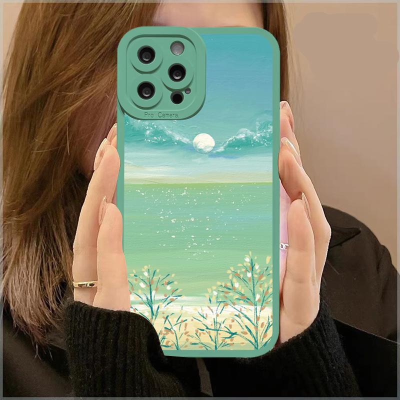 Art Oil Painting Flowers Phone Case For iPhone 14 11 12 13 Pro Max For iPhone XS X XR 7 8 Plus SE2 Soft Silicone Back Covers