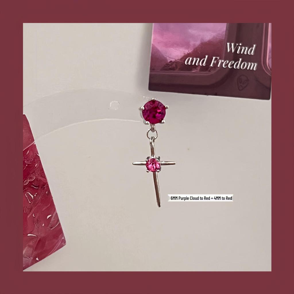 Huazi Diamond Cross Earrings 6+4mm: Versatile Design Jewelry for Women