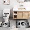 France football logo 3pcs Pattern Flannel Nonslip Absorbent Washable Decorative Bathroom Home Toilet Seat Cover Mat Set