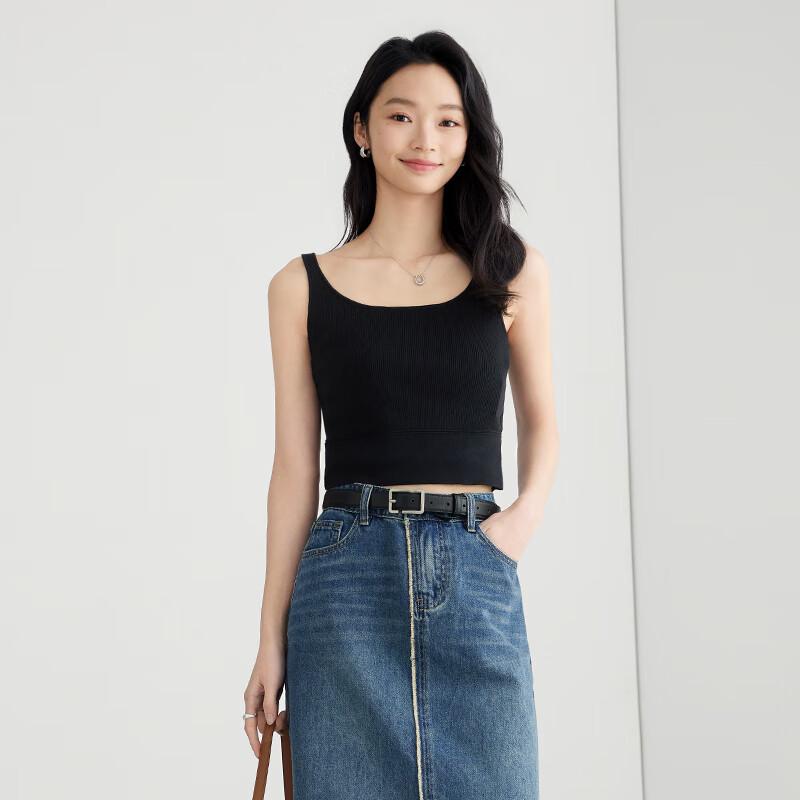 Elva' Island Women's Wool Blend Knit Slim Fit Short Tank Top