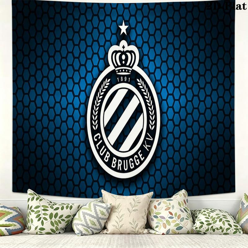 Club Brugge Wall Tapestry Aesthetic Wall Hanging Printed Fabric Blanket Decorative Tapestries for Bedroom Living Room Home Decor