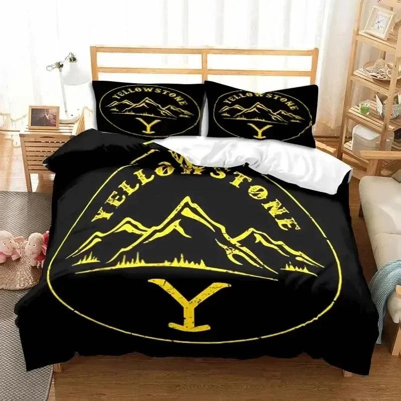 This Is My Yellow-Stone Watching Retro Fashion Bedding Set Duvet Cover Pillowcase Single Double King Size Adult Bedroom Gift