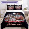 Merry Christmas Customize Your Name Bedding Set Breathable Duvet Cover With Pillowcases Decorative Bed Linen For Bedroom Home Decoration Birthday Gift