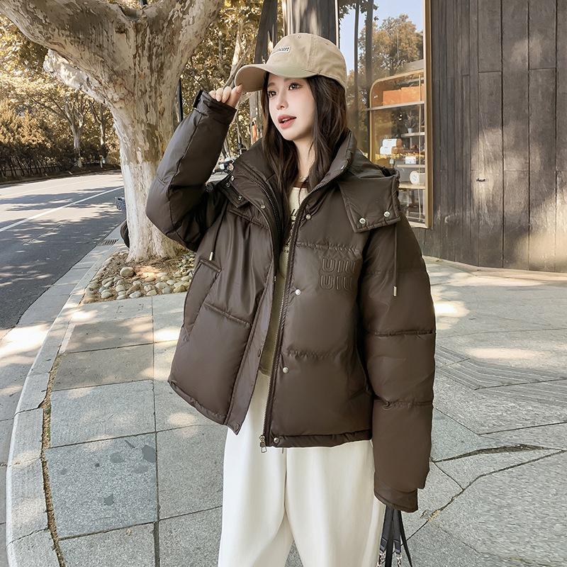 Down and padded jacket women's short 2025 new Korean loose padded jacket hooded thickened padded jacket winter jacket