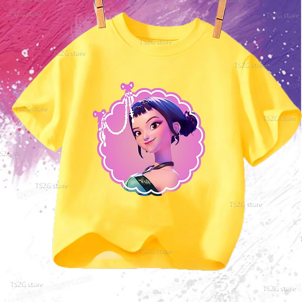 

Summer Kpop Demon Hunters ZOEY Cartoon Children T-Shirt Kids Girl Boy T Shirt Hot Movie Print Cute Baby Tee Top Fan Clothing 120
