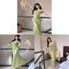 Private Lady Summer Mermaid Dress With Polyester Fabric And Slim Fit For Elegant Wear