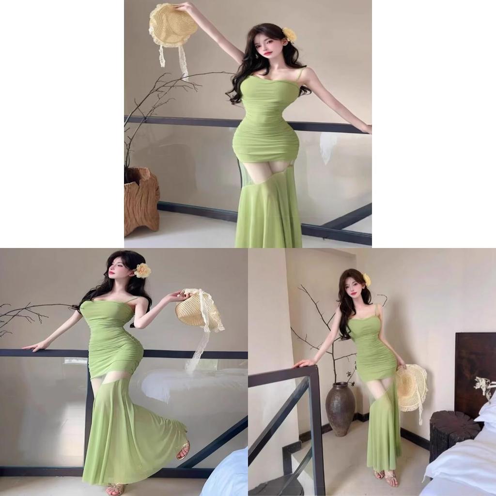 Private Lady Summer Mermaid Dress With Polyester Fabric And Slim Fit For Elegant Wear
