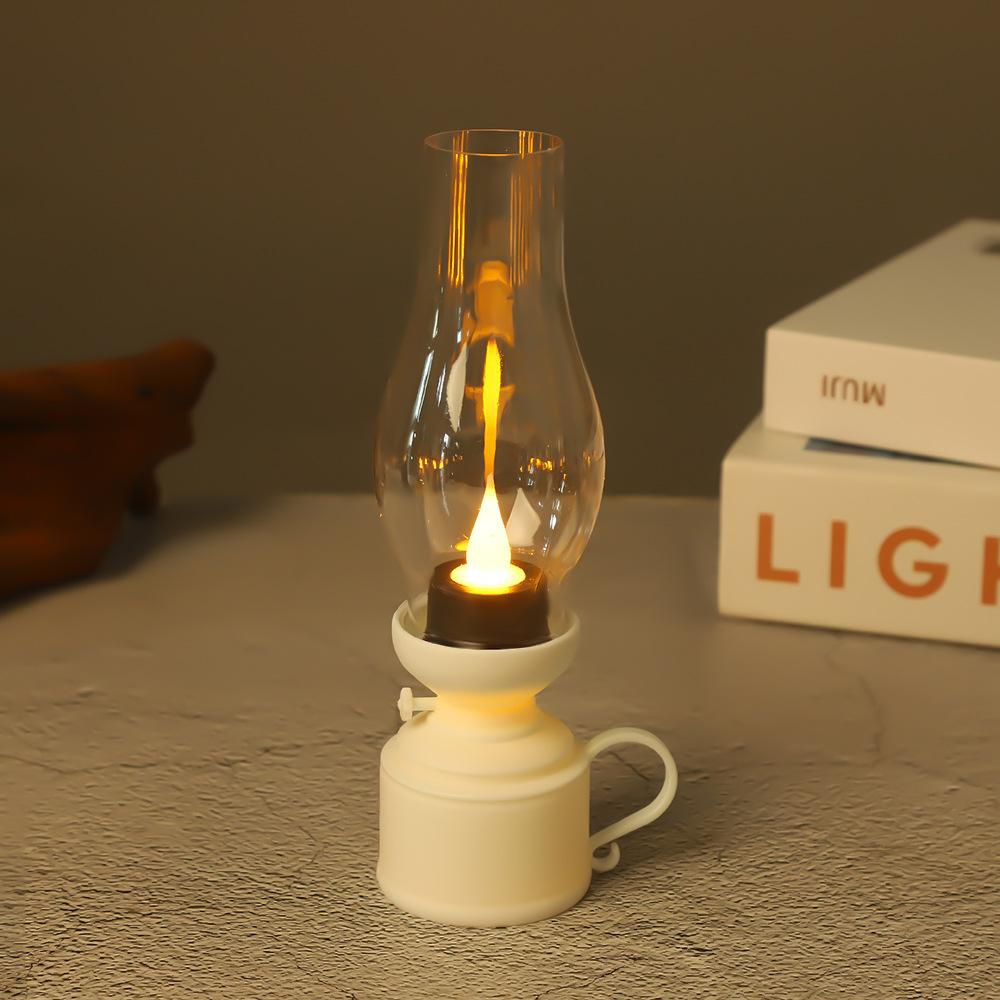 

Practical Flickering Wick Home Decoration Low Consumption 80s Vintage Electronic Candle Light for Bar Electronic Kerosene Lamp 7.3*18.5cm