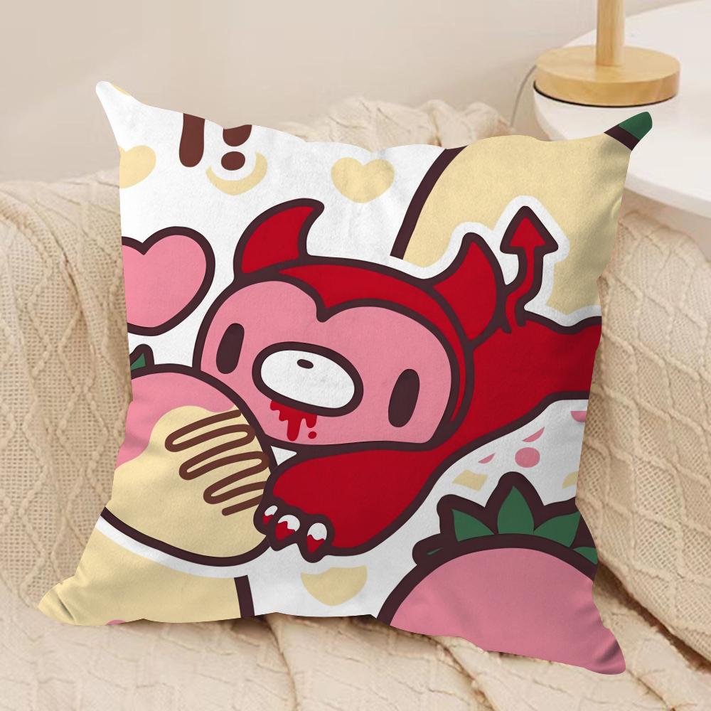 Cartoon G-GloomyS Bear Cushion Cover Soft Plush Fabric Double-Sided Printed Sofa Cushion Cover for All Seasons Home Decor Gift