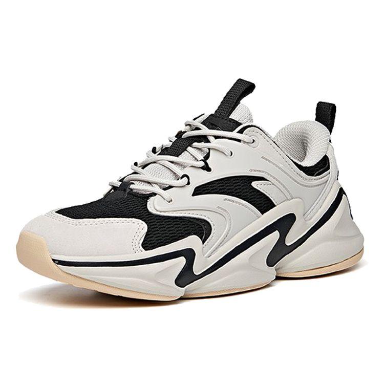 Anta Casual Breathable Low-Top Running Shoes Women Sneaker Black Gray 12918881-5