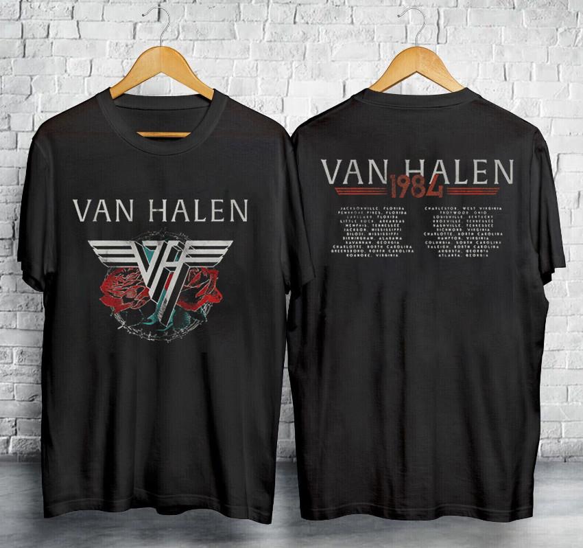 Vintage 1984 Van Halen Barbed Wire & Roses Tour Music Concert T-Shirt