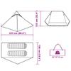 2 Person Camping Tent Gray Waterproof