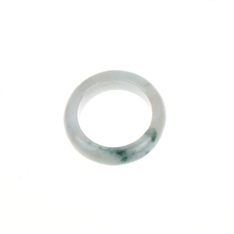 1 Pcs A Grade Jadeite Ring For Men And Women White Ice Type Finger Ring Simple Style Unisex Ring