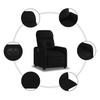 Vidaxl Electric Recliner Armchair, Black, Fabric Upholstered