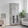 Vidaxl Display Cabinet, Concrete Grey 69.5X34X180 Cm Wood-Based Material