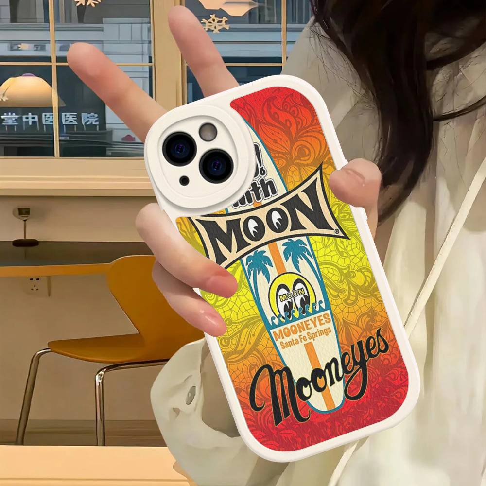 M-Moon-eyes Luxus Für IPhone 16 15 14 13 12 11 Pro Max Plus Stoßfest Leder Weiche Handyhülle