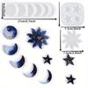Sun Stars Moon DIY Keychain Pendant Silicone Mold Set Crystal Epoxy Resin Mold  Pendants Jewelry Making  Crystal Drop Glue Mold  Resin Planet Pendant