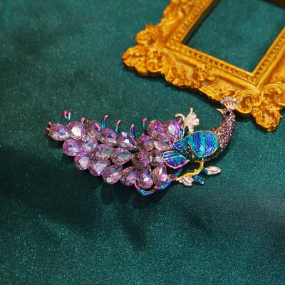 Exquisite Damen Herren Mode Perle Pfau Blume Anstecknadel Elegant Klassisch Dame Tier Luxus Strass Brosche Korsagen