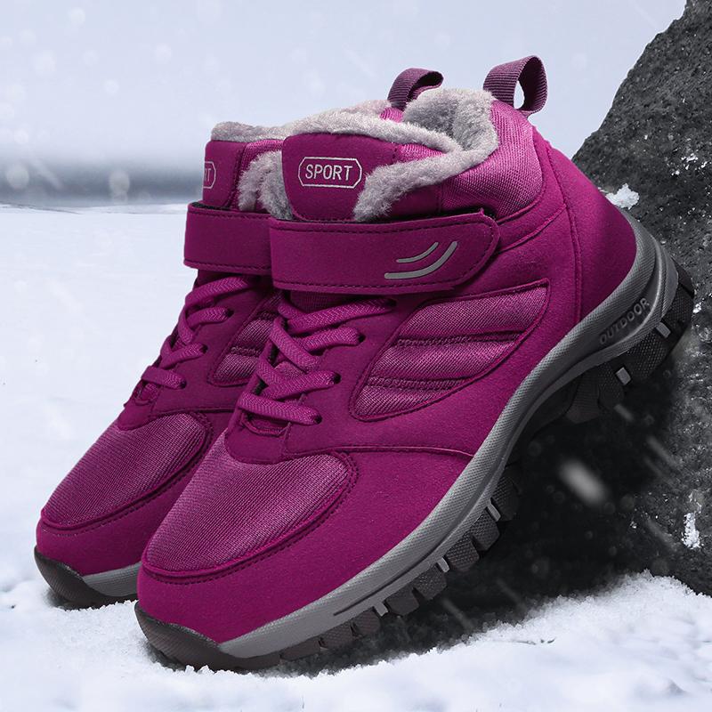 TUINANLE Women's Winter Snow Boots - Large Size, Velvet-Lined, Thickened, for Middle-Aged & Elderly Men Cotton Shoes