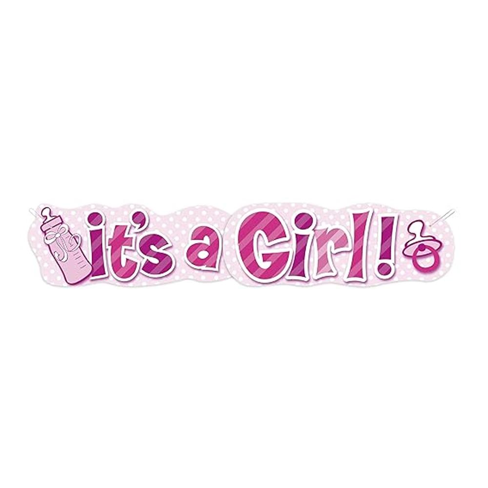 Unique Party It´s A Girl Foil Baby Shower Banner