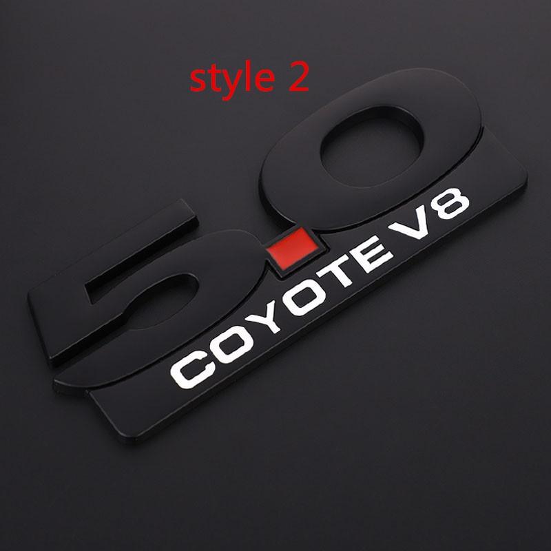 

5.0 Coyote V8 Автомобильная наклейка на переднюю решетку капота, эмблема, значок для Mustang style 2