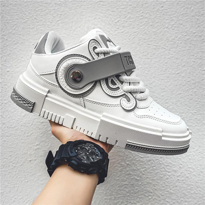 

Модные дышащие повседневные туфли PARZIVAL для мужчин, повседневные кроссовки, удобные туфли на платформе, трендовые студенческие кроссовки для бега, мужские туфли на шнуровке 44 белый